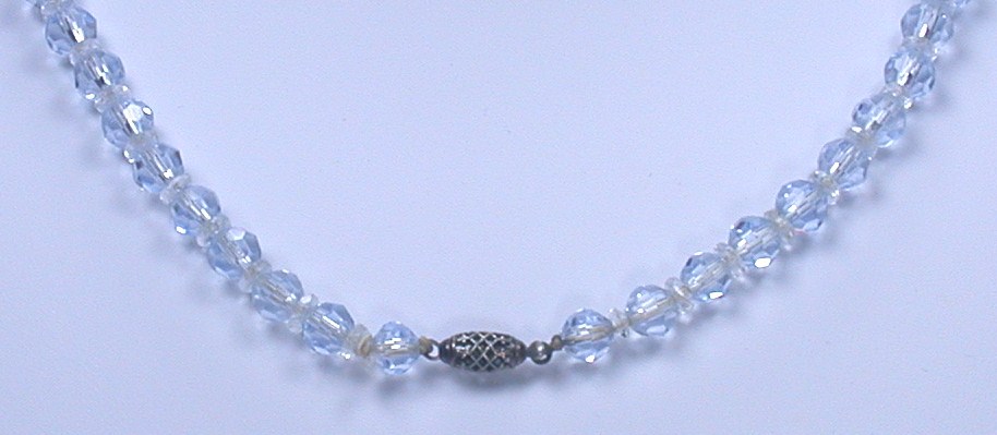 Art Deco Blue Glass Bead Necklace