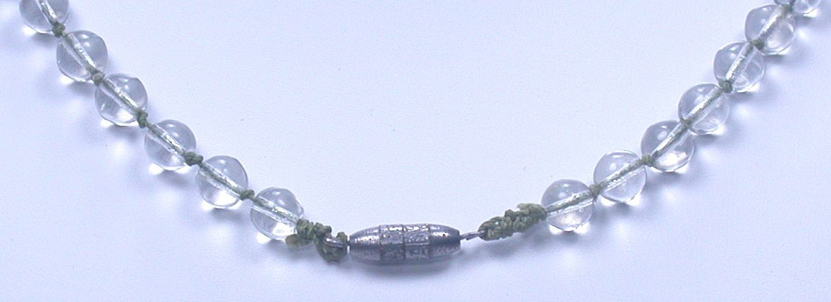Art Deco Crystal & Black Glass Bead Necklace