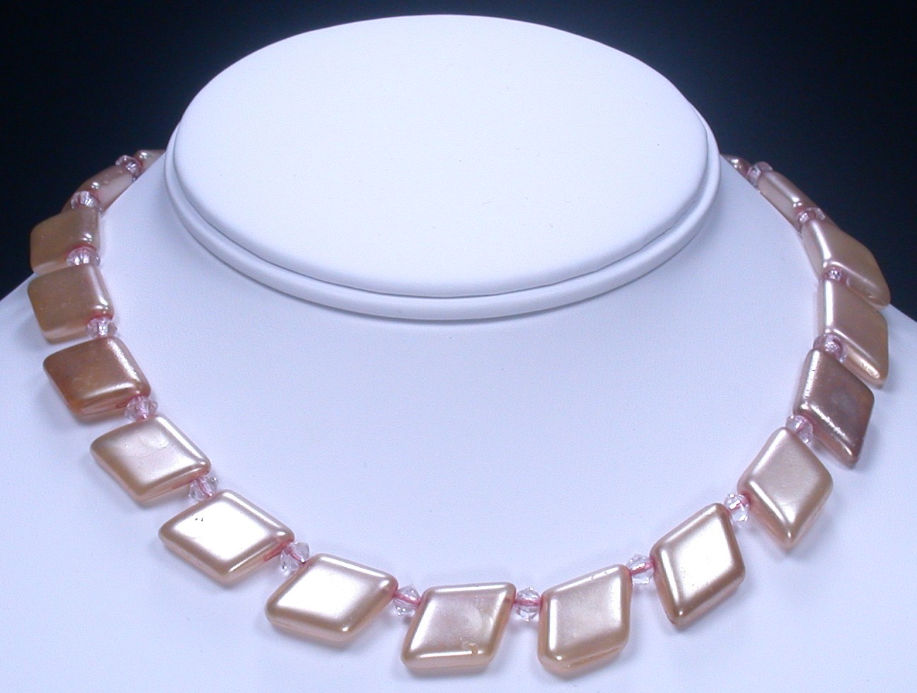 Pink Pearly Art Deco Necklace