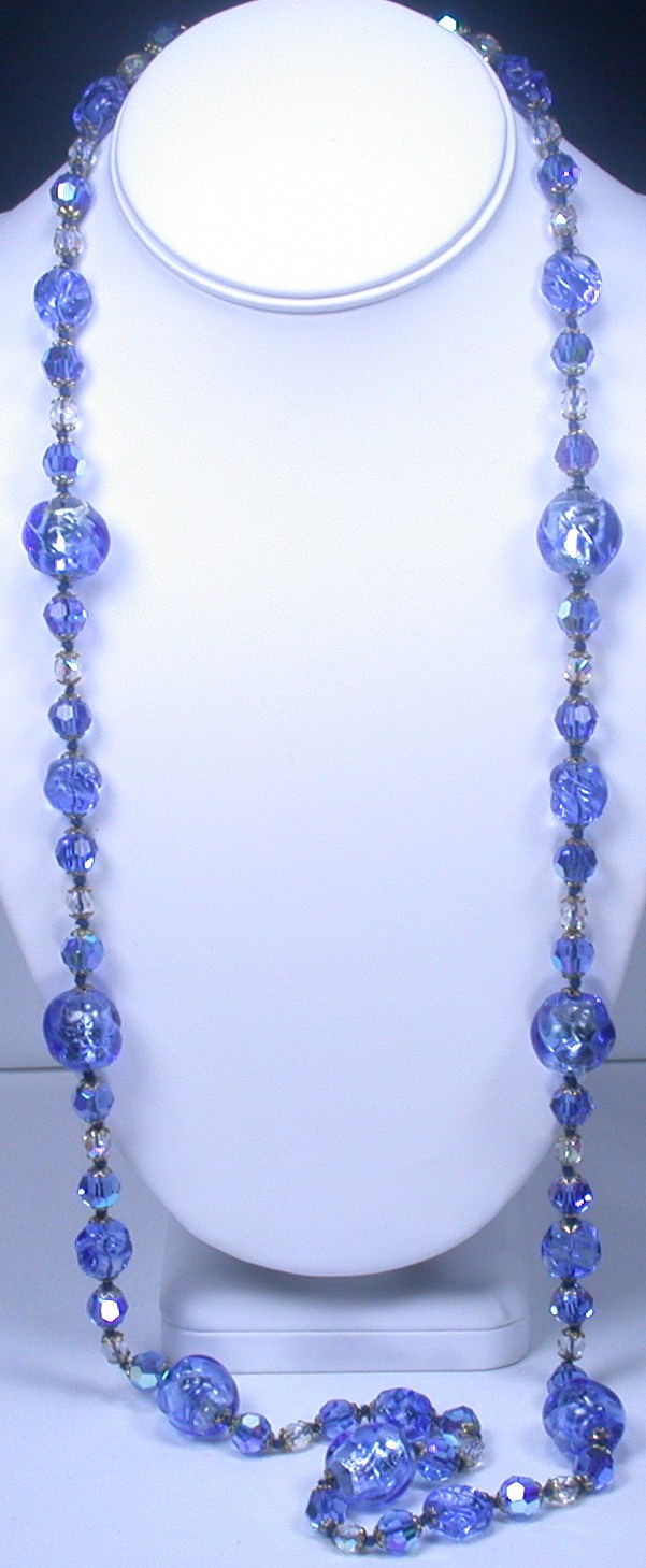 Venetian Foil Glass Bead Necklace